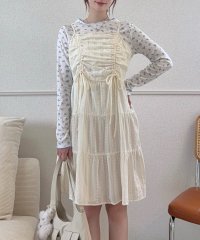 JUNOAH/ジュノア JUNOAH 綿レースドロストミニワンピース/508294806