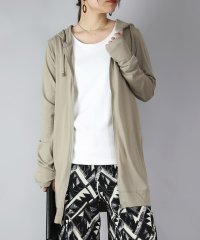 and it_/アンドイット and it_ UVカット指穴ロングZIPパーカー【M】【L】【LL】 レディースパーカー 大きいサイズ 春夏 薄手 ロング丈 uvカット/500878697