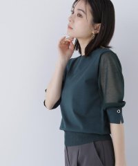 NATURAL BEAUTY BASIC/シアースリーブハトメカフスニット/508280647