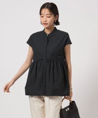 green label relaxing/スタンドネック ペプラム フレンチスリーブ ブラウス/508285048