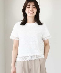 OFUON/スカラップレースTシャツ/接触冷感/洗える/WEB限定サイズあり/508295530