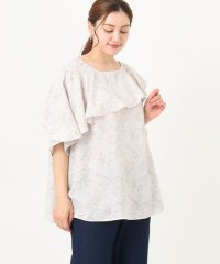 eur3/【大きいサイズ】フリルカラーフラワープリントブラウス/508295552