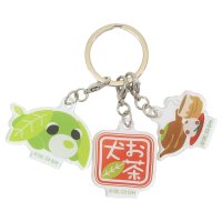 cinemacollection/シネマコレクション cinemacollection お茶犬 キーリング 3連アクリルキーホルダー ベーシックシリーズ リョク マリモクラフト 3チャーム アク/508295933