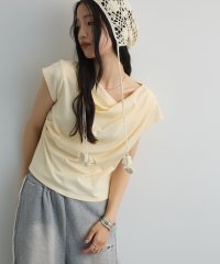 Green Parks/グリーン パークス Green Parks ドレープオフショルフレンチ袖Tシャツ/508296402