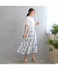 Rose Tiara(L SIZE)/【セットアップ対応】フラワープリントフレアスカート/508297383