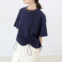 Aletta vita/アレッタ ヴィータ Aletta vita 綿天竺フロントドロスト半袖プルオーバー/508297448