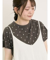 Samansa Mos2/【オーガニックコットン】ドット柄Tシャツ/508297800
