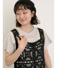 Samansa Mos2/【オーガニックコットン】ドット柄Tシャツ/508297800