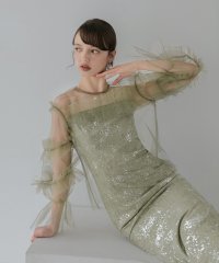 Leja/レジャ Leja チュールフリルペイントマーメイドドレスワンピース2点セット美脚効果結婚式 パーティードレス 成人式 二次会 同窓会 お呼ばれ オケージョン 2/508298025