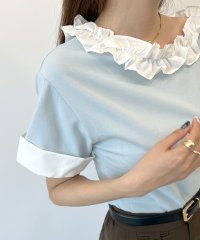 futier land/フューティアランド Futier Land フリルオフショル風Tシャツ/508298244