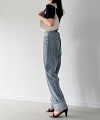 JUNOAH/ジュノア JUNOAH 花柄刺繍ロールアップデニムパンツ/508268494