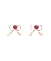 Samantha Tiara/K10 PG リボンモチーフピアス≪7月 誕生石≫/508295566