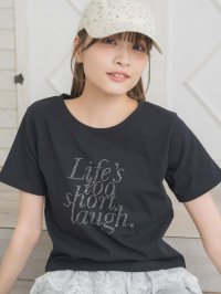Emsexcite/エムズエキサイト ems excite ラインストーンロゴTEE/508298286