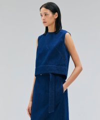 BEIGE，/【洗える】NAVIGLIO / ショート丈ノースリーブデニムブラウス/508298358