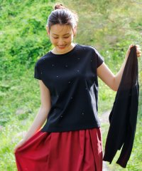 any SiS S/【洗える】ビジュー付き カットソー/508298376