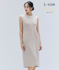 BEIGE，/【洗える・L－size】CINDY / クルーネックノースリーブワンピース/508298385