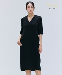 BEIGE，/【洗える】CINDY / Vネックハーフスリーブワンピース/508298389