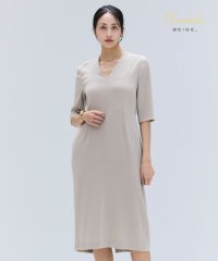 BEIGE，/【洗える】CINDY / Vネックハーフスリーブワンピース/508298389