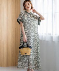 NIJYUSANKU（LARGE SIZE）/【一部店舗限定/速乾性/洗える】モノトーンプリント ワンピース/508298398