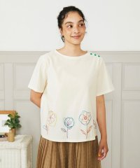 Jocomomola/Escala floral フラワー刺繍クラフトTシャツ/508298685