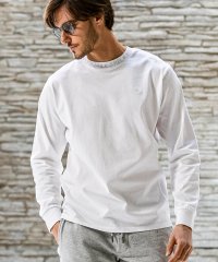 1PIU1UGUALE3 RELAX/ウノ ピゥ ウノ ウグァーレ トレ リラックス 1PIU1UGUALE3 RELAX ラインストーン ネックロゴ ロングTシャツ 長袖Tシャツ/508312126