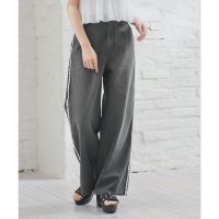 Honeys/ハニーズ Honeys 脇フリンジデニムパンツ ボトムス パンツ デニム コットン 綿 デニムパンツ ワイドパンツ BCIコットン フリンジ 綿100% レディ/508312218
