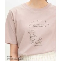 Honeys/ハニーズ Honeys プーさん／半袖Tシャツ トップス Tシャツ 半袖Tシャツ カットソー 半袖 UVカット プーさん キャラクター 綿混 クルーネック レデ/508312238