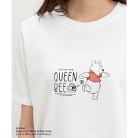 Honeys/ハニーズ Honeys プーさん／半袖Tシャツ トップス Tシャツ 半袖Tシャツ カットソー 半袖 UVカット プーさん キャラクター 綿混 クルーネック レデ/508312238