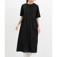 Honeys/ハニーズ Honeys ピンタックワンピース ワンピース 半袖 ロング丈 半袖ワンピース ピンタック バンドカラー フレア袖 レーヨン混 ワッシャー加工 レディ/508312257