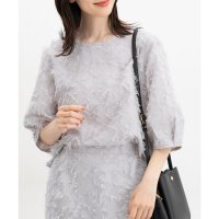 Honeys/ハニーズ Honeys 6分袖ジャカードブラウス トップス ブラウス セットアップ ジャカードブラウス 6分袖ブラウス ボリューム袖 ジャカード織り レディース/508312284