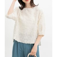 Honeys/ハニーズ Honeys 6分袖ジャカードブラウス トップス ブラウス セットアップ ジャカードブラウス 6分袖ブラウス ボリューム袖 ジャカード織り レディース/508312284