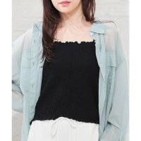 Honeys/ハニーズ Honeys カップ付キャミソール トップス キャミソール カップ付き シャーリング 綿100％ アジャスター インナー ガーリー 夏 白 黒 レディ/508312288