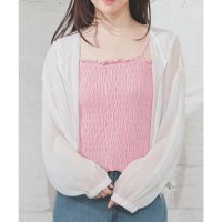 Honeys/ハニーズ Honeys カップ付キャミソール トップス キャミソール カップ付き シャーリング 綿100％ アジャスター インナー ガーリー 夏 白 黒 レディ/508312288