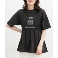 Honeys/ハニーズ Honeys シャーリングロゴTシャツ トップス Tシャツ 半袖Tシャツ カットソー 半袖 コットン 綿 UVカット USAコットン 綿100％ レデ/508312295