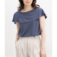 Honeys/ハニーズ Honeys オフショル風トップス トップス カットソー 半袖 オフィス きれいめ オフショル風 ケープ 無地 ストレッチ レーヨン混 ナイロン混 レ/508312301