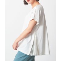 Honeys/ハニーズ Honeys 脇プリーツトップス トップス カットソー 半袖 脇プリーツ 無地 レーヨン混 ナイロン混 ストレッチ Aライン フェミニン 秋 白 レデ/508312310