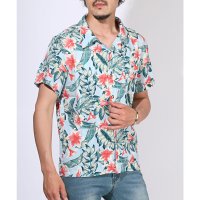 LUXSTYLE/ラグスタイル LUXSTYLE レーヨン半袖アロハシャツ/アロハシャツ 柄シャツ メンズ レディース 大きいサイズ サマー 総柄 ボタニカル 開襟 レーヨン/508312332