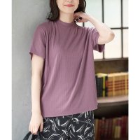 Honeys/ハニーズ Honeys 汗ジミ軽減ハイネックT トップス Tシャツ カットソー 半袖 ハニさら ハイネックTシャツ 汗ジミ軽減 フレンチスリーブ レーヨン混 レ/508312369