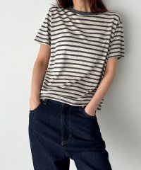 CANAL JEAN/キャナルジーン CANAL JEAN HARING リネン混ボーダーTシャツ/508312592