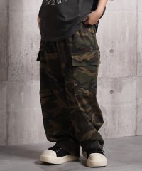 1111clothing/ワンフォークロージング 1111clothing ストーンウォッシュ 迷彩ワイドカーゴパンツ/508318317
