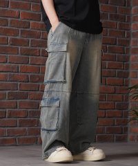 1111clothing/ワンフォークロージング 1111clothing 12ozデニム オーバーダイ Wポケット カーゴパンツ/508318320
