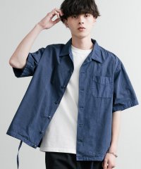 Rocky Monroe/ロッキーモンロー Rocky Monroe カジュアルシャツ 半袖 ヴィンテージライク メンズ レディース ホースクロス 馬布 無地 胸ポケ ピグメント加工 A/508318322