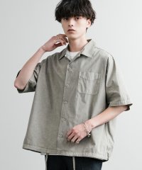 Rocky Monroe/ロッキーモンロー Rocky Monroe カジュアルシャツ 半袖 ヴィンテージライク メンズ レディース ホースクロス 馬布 無地 胸ポケ ピグメント加工 A/508318322