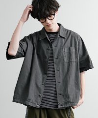 Rocky Monroe/ロッキーモンロー Rocky Monroe カジュアルシャツ 半袖 ヴィンテージライク メンズ レディース ホースクロス 馬布 無地 胸ポケ ピグメント加工 A/508318322