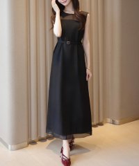 JUNOAH/ジュノア JUNOAH シアードッキングベルト付きIラインワンピース/508318349