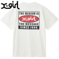 X-girl/エックスガール X－girl BOX LOGO S/S TEE WHITE [105258011001]/508318507
