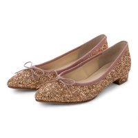 jupery/ジュペリー jupery ポインテッドトゥリボンローヒールグリッターラメパンプス/508318603
