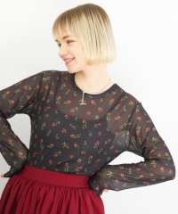 MAISON BREEZE reveur/メゾンブリーズレヴール MAISON BREEZE reveur crew neck printed sheer tops クルーネックプリントシアートップス/508318620