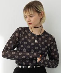 MAISON BREEZE reveur/メゾンブリーズレヴール MAISON BREEZE reveur crew neck printed sheer tops クルーネックプリントシアートップス/508318620