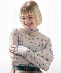 MAISON BREEZE reveur/メゾンブリーズレヴール MAISON BREEZE reveur high neck printed sheer tops ハイネックプリントメローシアートップ/508318621
